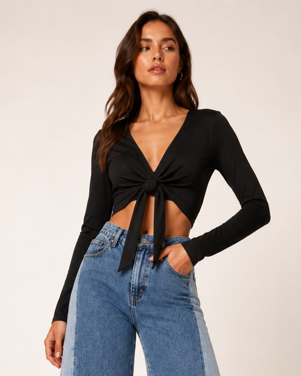 Jean Palazzo Wide Leg Nevado Mujer