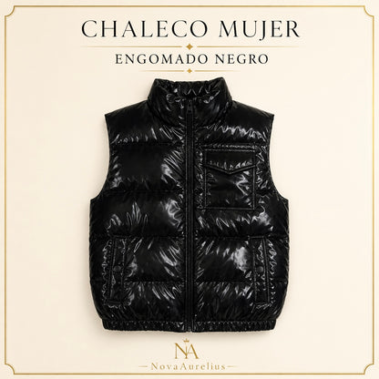 Chaleco Mujer Engomado Negro