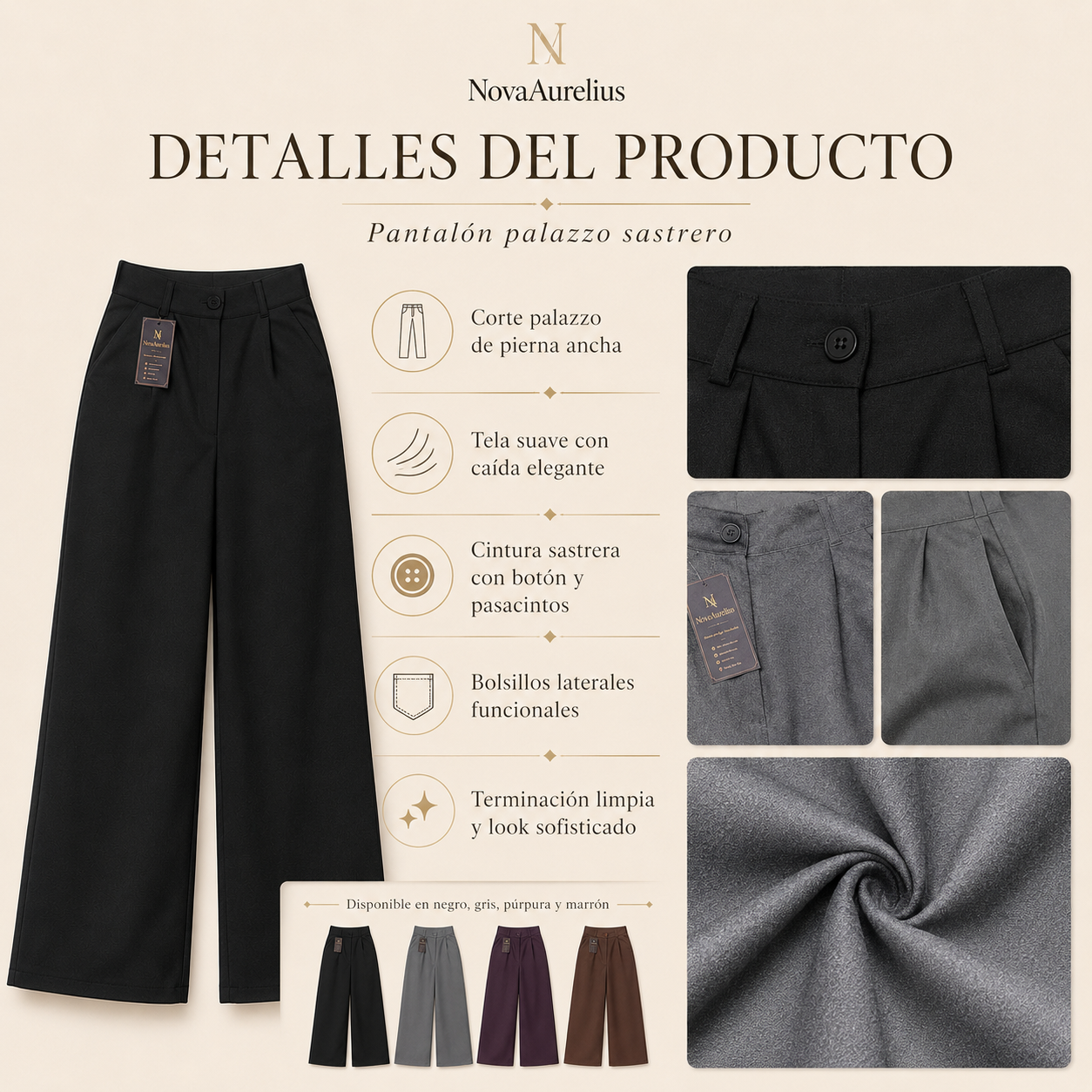 Pantalón Palazzo Sastrero de Mujer
