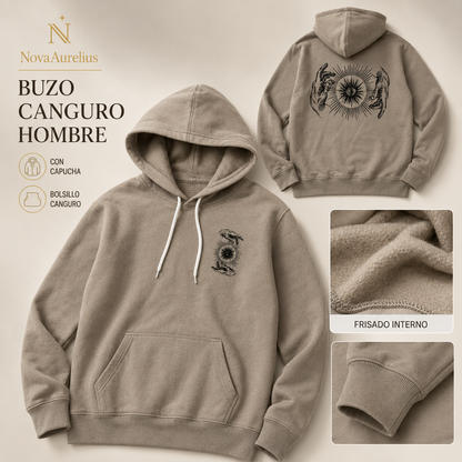 Buzo Hombre Canguro Frisado Interno con Capucha