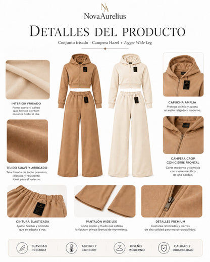 Conjunto Frisado Campera Hazel y Jogger Wide Leg