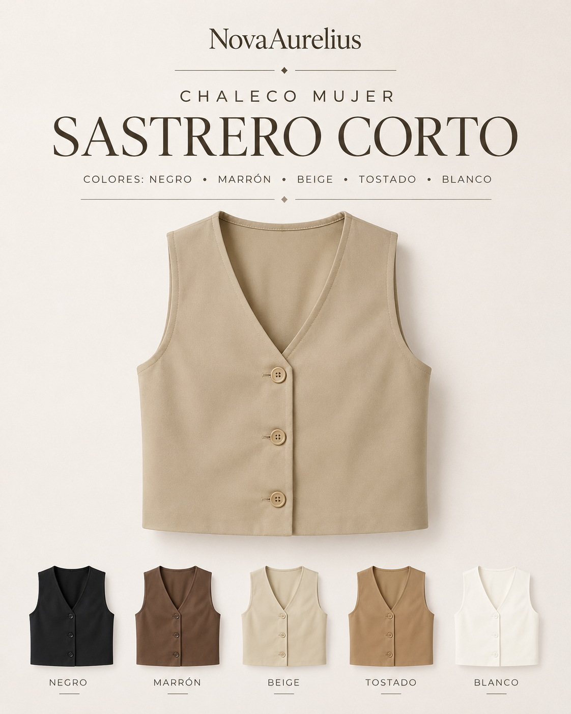 Chaleco Mujer Sastrero Corto