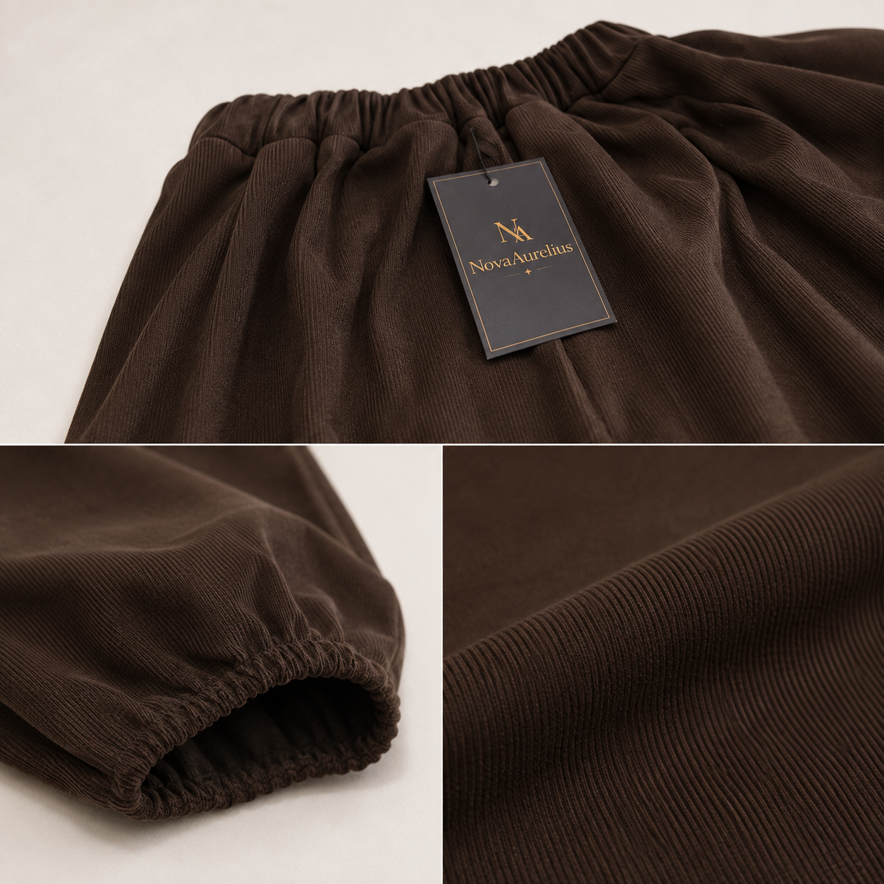 Pantalón Babucha Dama Premium – Marrón y Negro