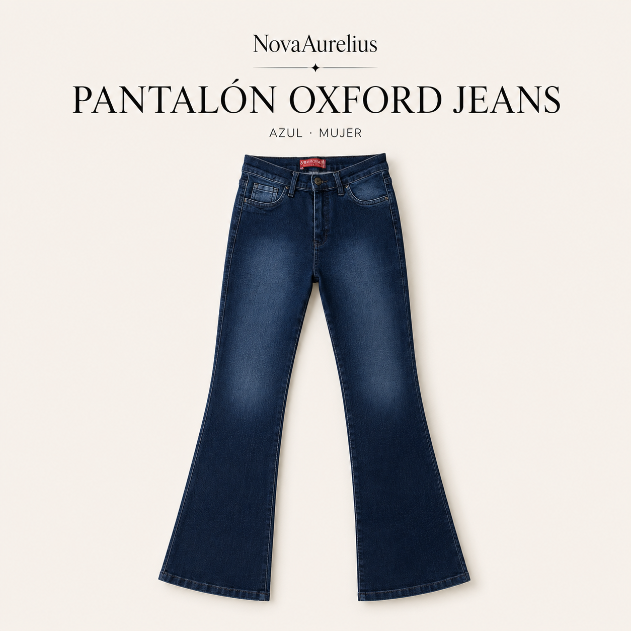 Pantalón Oxford Jean Azul Mujer