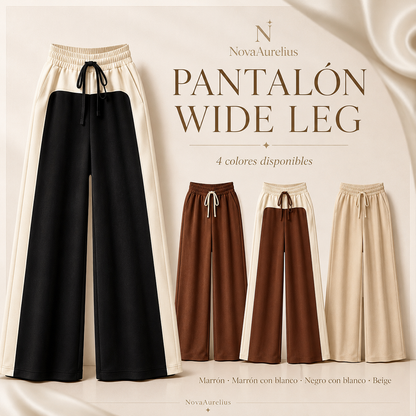 Pantalón Mujer Wide Leg Premium – Beige, Marrón y Combinados