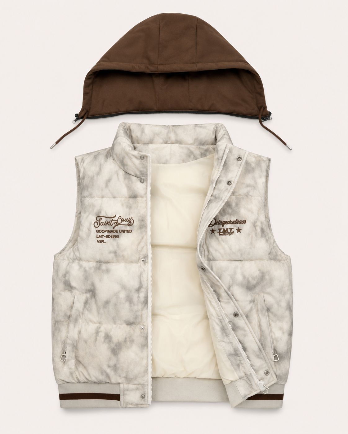 Chaleco hombre con capucha desmontable