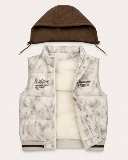 Chaleco hombre con capucha desmontable