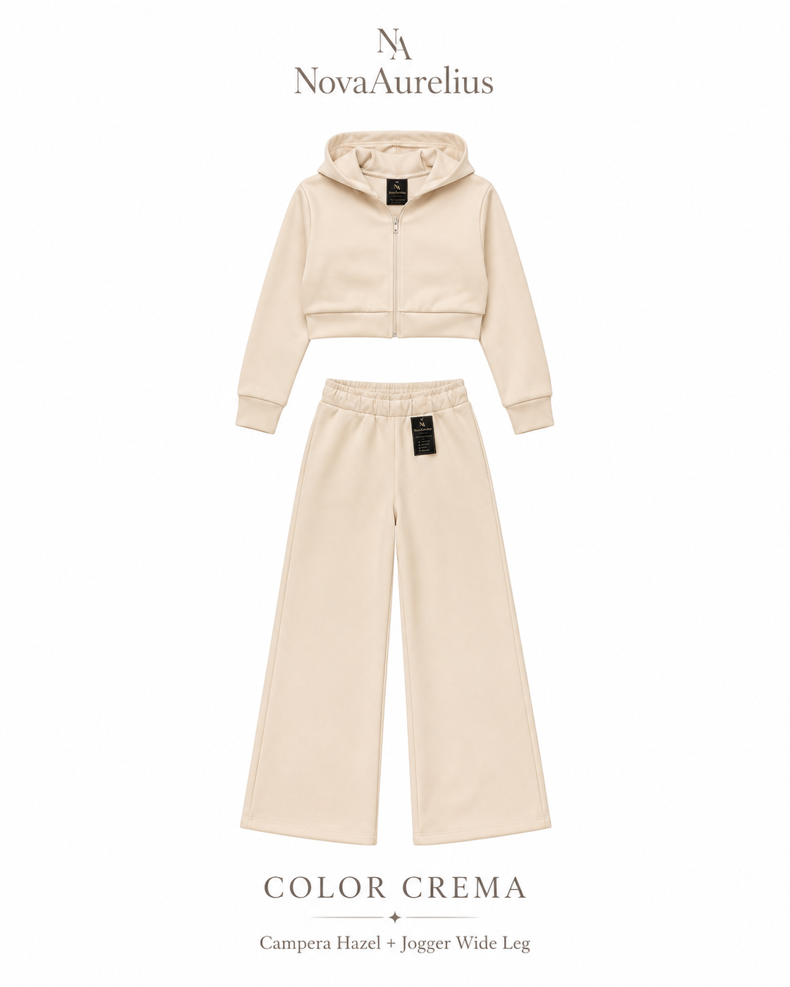 Conjunto Frisado Campera Hazel y Jogger Wide Leg