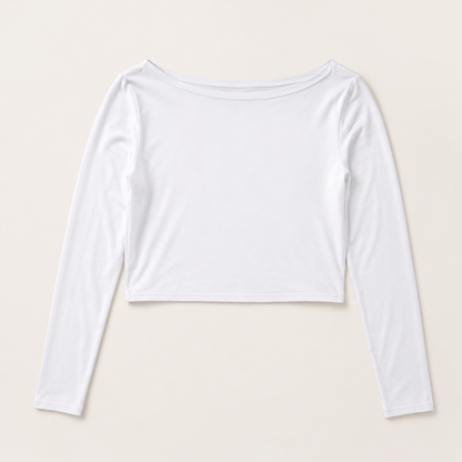 Remera Manga Larga Modal Escote Barco Mujer
