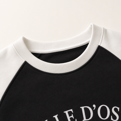 Buzo Mujer Cuello Redondo Monte Bianco Negro y Blanco
