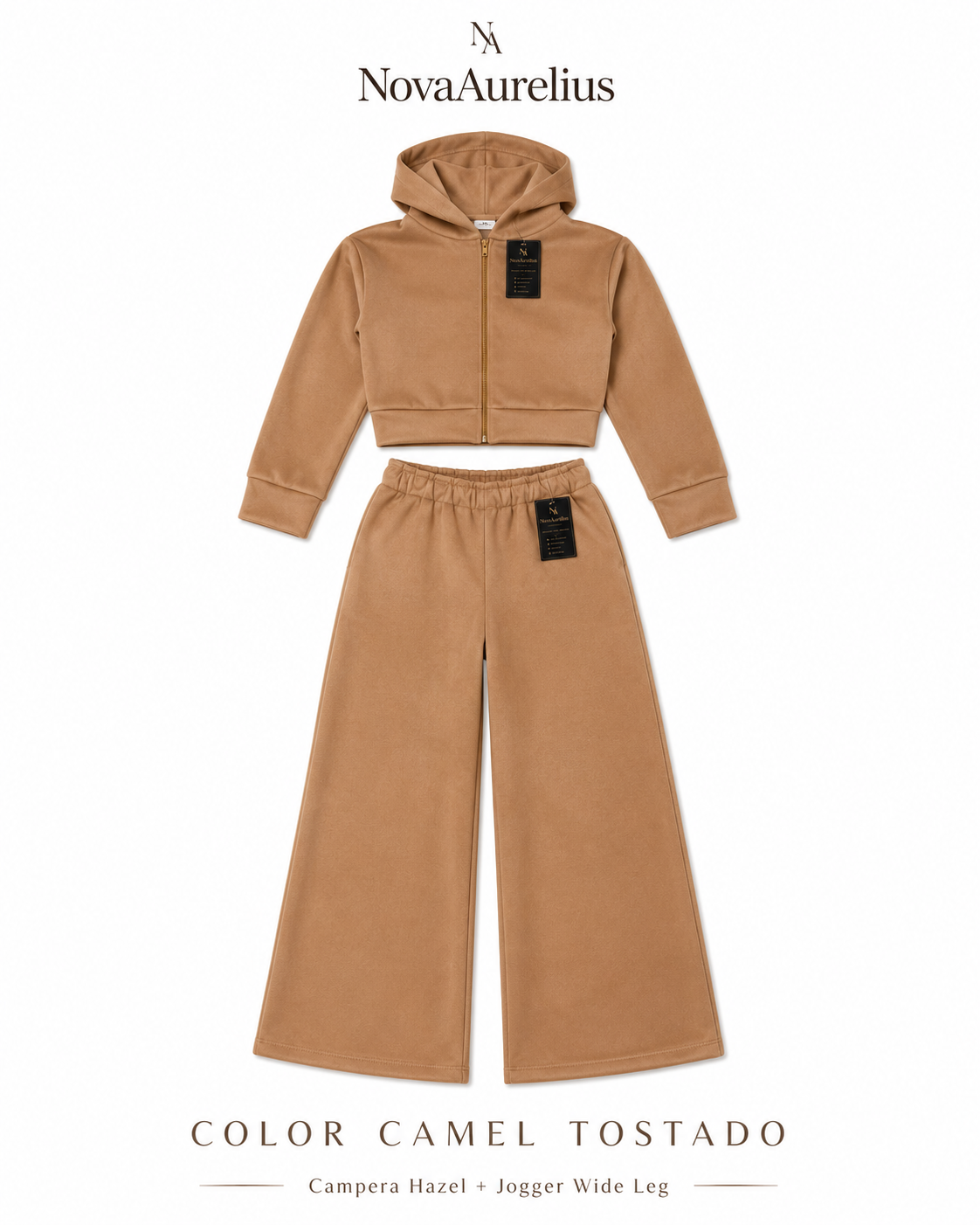 Conjunto Frisado Campera Hazel y Jogger Wide Leg