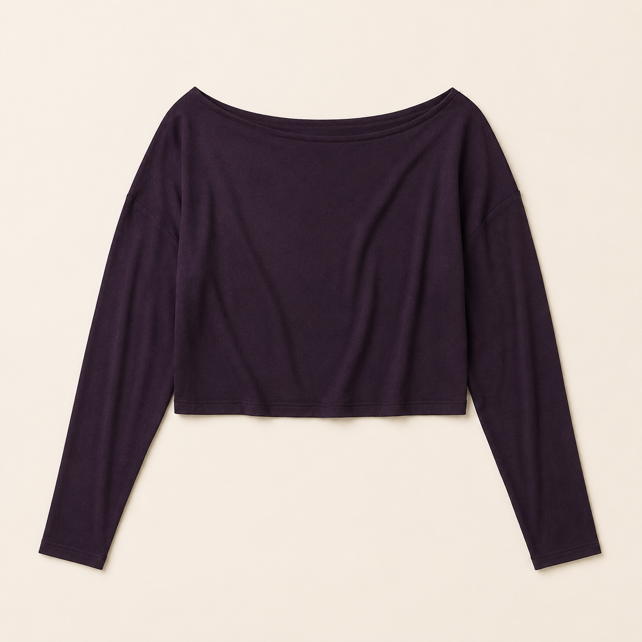 Remera Manga Larga Modal Escote Barco Mujer