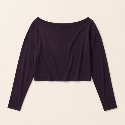 Remera Manga Larga Modal Escote Barco Mujer