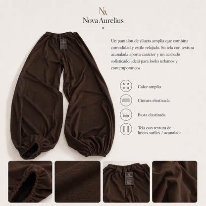 Pantalón Babucha Dama Premium – Marrón y Negro
