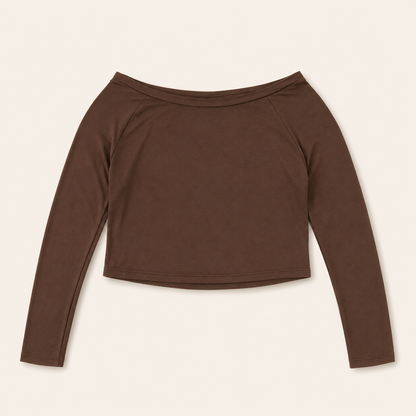 Remera Manga Larga Modal Escote Barco Mujer