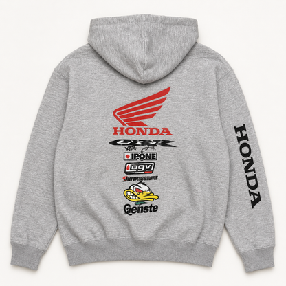 Buzo de Hombre Honda Canguro Gris Frisado con Capucha