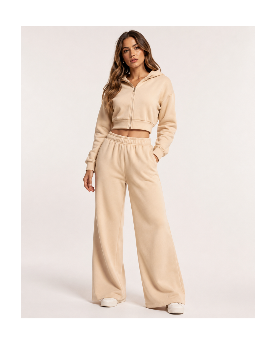 Conjunto Frisado Campera Hazel y Jogger Wide Leg