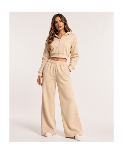 Conjunto Frisado Campera Hazel y Jogger Wide Leg