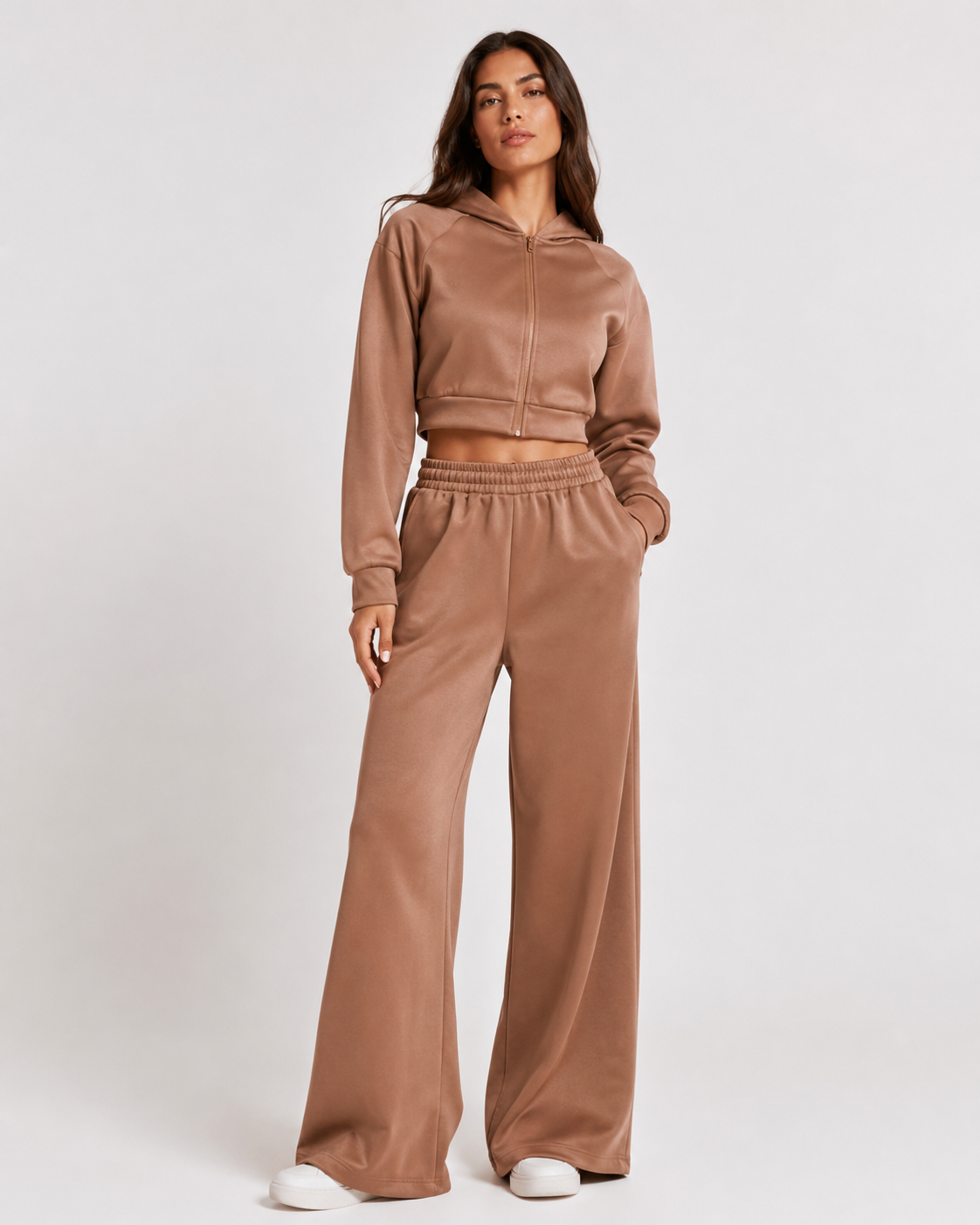 Conjunto Frisado Campera Hazel y Jogger Wide Leg