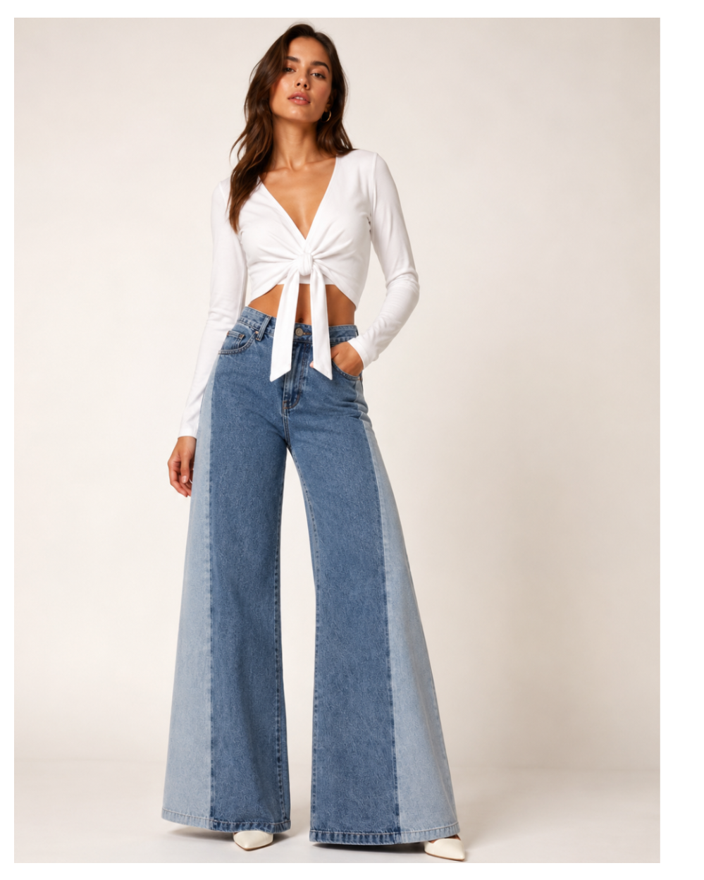 Top Cruzado Dama Talle Único – Azul, Negro, Rojo, Blanco y Marrón