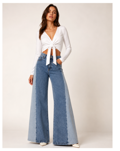Top Cruzado Dama Talle Único – Azul, Negro, Rojo, Blanco y Marrón