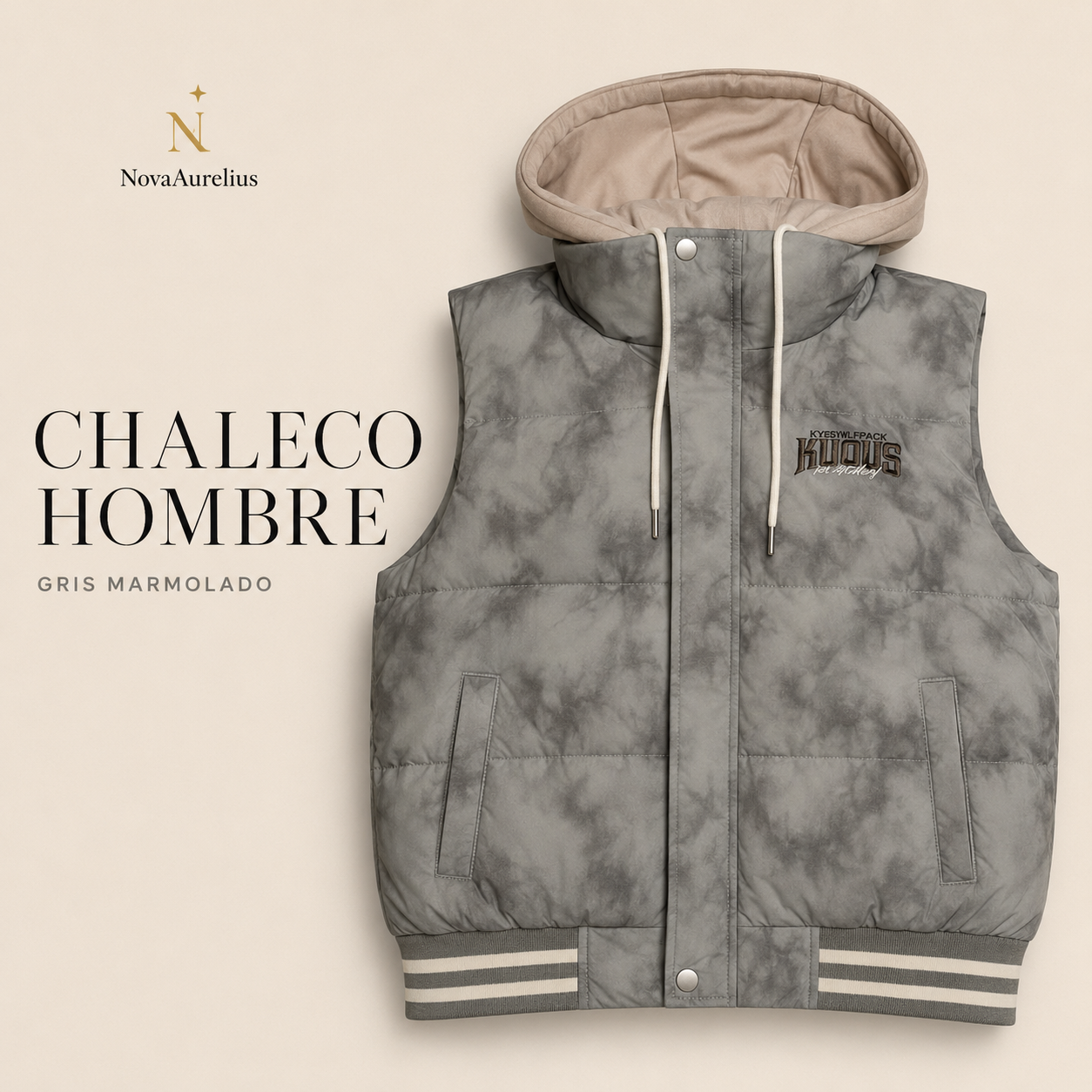 Chaleco hombre con capucha desmontable